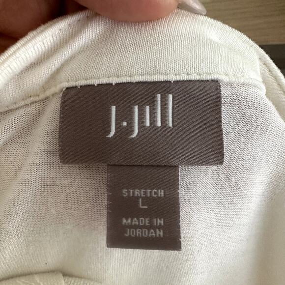 J. Jill White Long Sleeve Stretch Tunic Top L  Minimalist Layering Soft Stretch - Picture 5 of 8